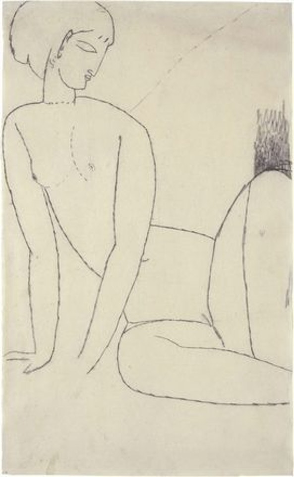 Nu accroupi (Nudo seduto con le mani al suolo) by Amedeo Modigliani