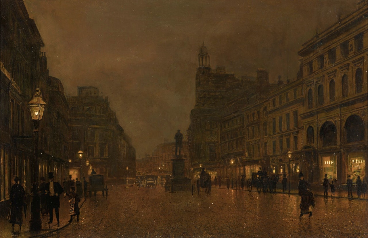 ST ANNE'S SQUARE AND EXCHANGE, MANCHESTER by John Atkinson Grimshaw