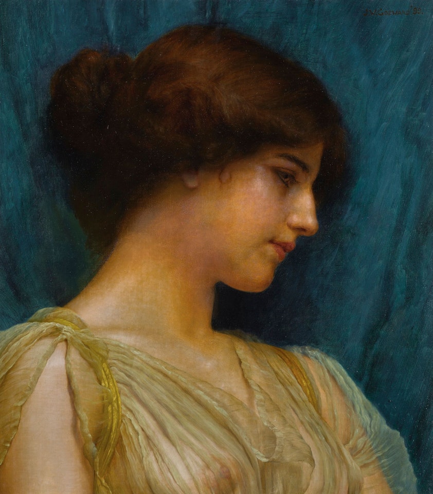 STUDY OF A GIRL'S HEAD by JOHN WILLIAM GODWARD, R.B.A.