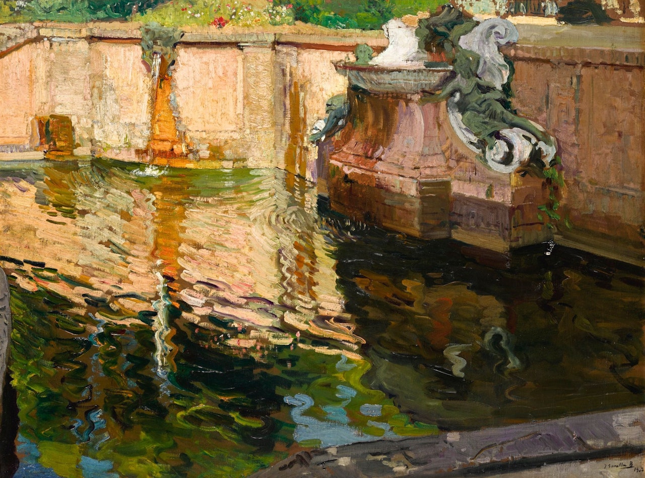 LA FUENTE DE LOS CABALLOS, LA GRANJA (THE HORSES FOUNTAIN, LA GRANJA) by Joaquin Sorolla Y Bastida