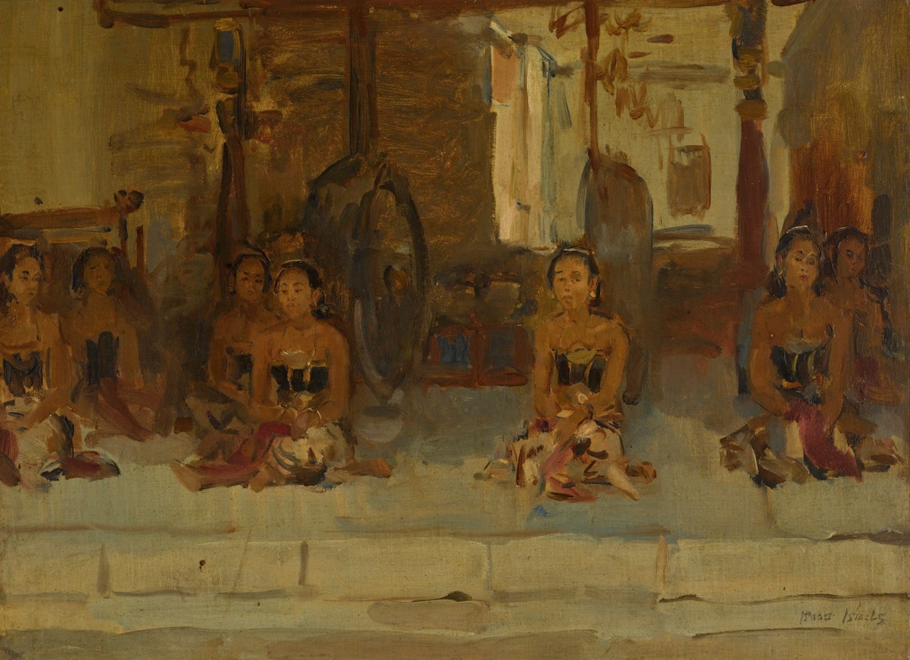 SEATED JAVANESE DANCERS by Isaac Israels