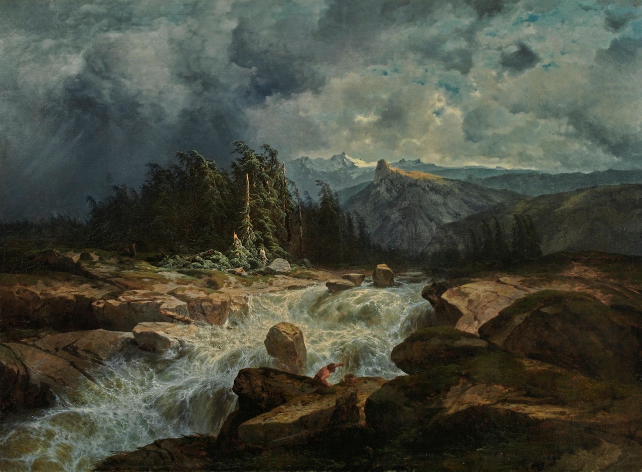 TORRENT DE MONTAGNE PAR ORAGE by Alexandre Calame