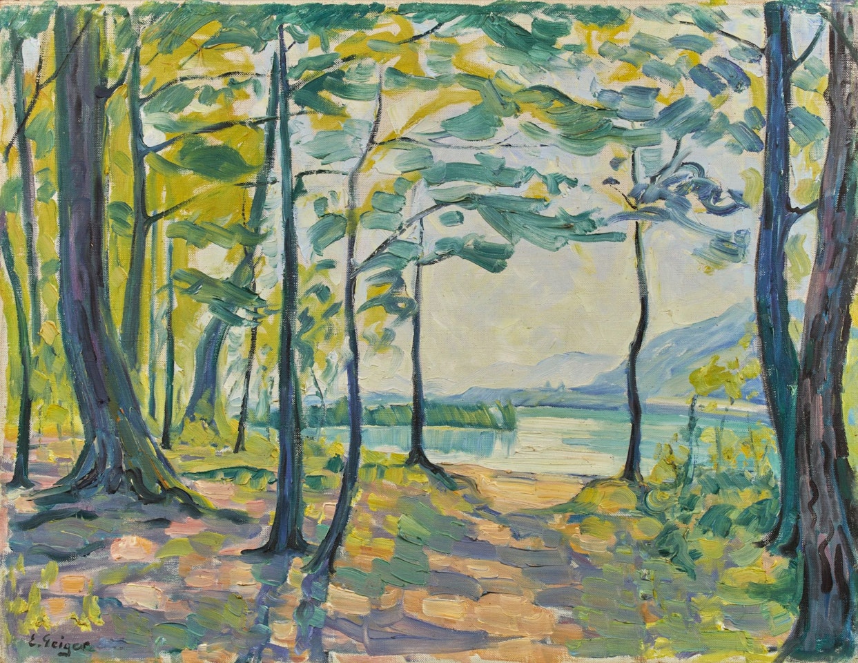 FRÜHLING AUF DER ST. PETERSINSEL (BIELERSEE) by Ernst Geiger