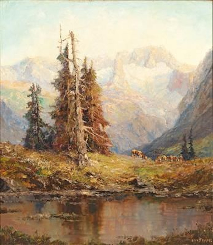 The Dachstein as seen from the Zwieselalm by Otto Pippel