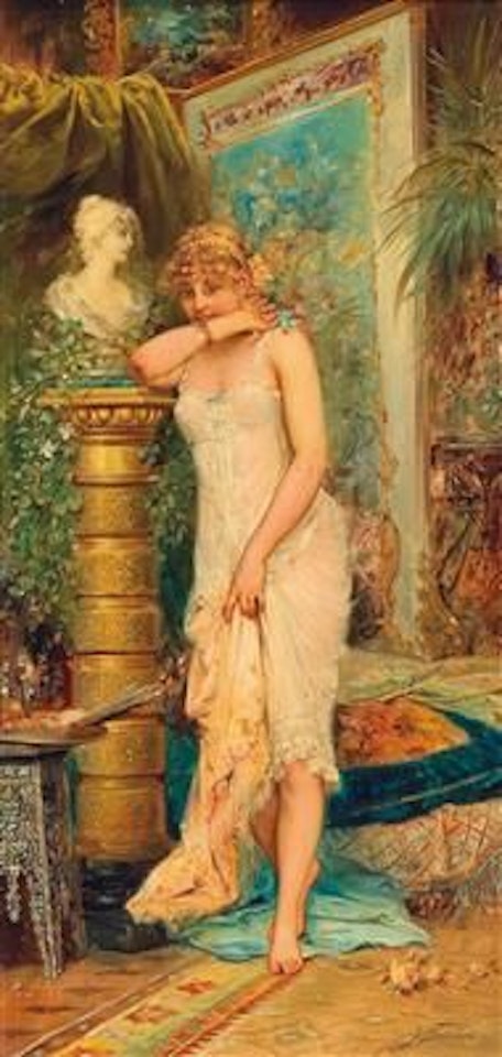 "In the Atelier. The Shy Model" by Hans Zatzka