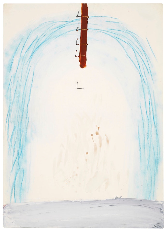 Arc blau sobre paper by Antoni Tapies