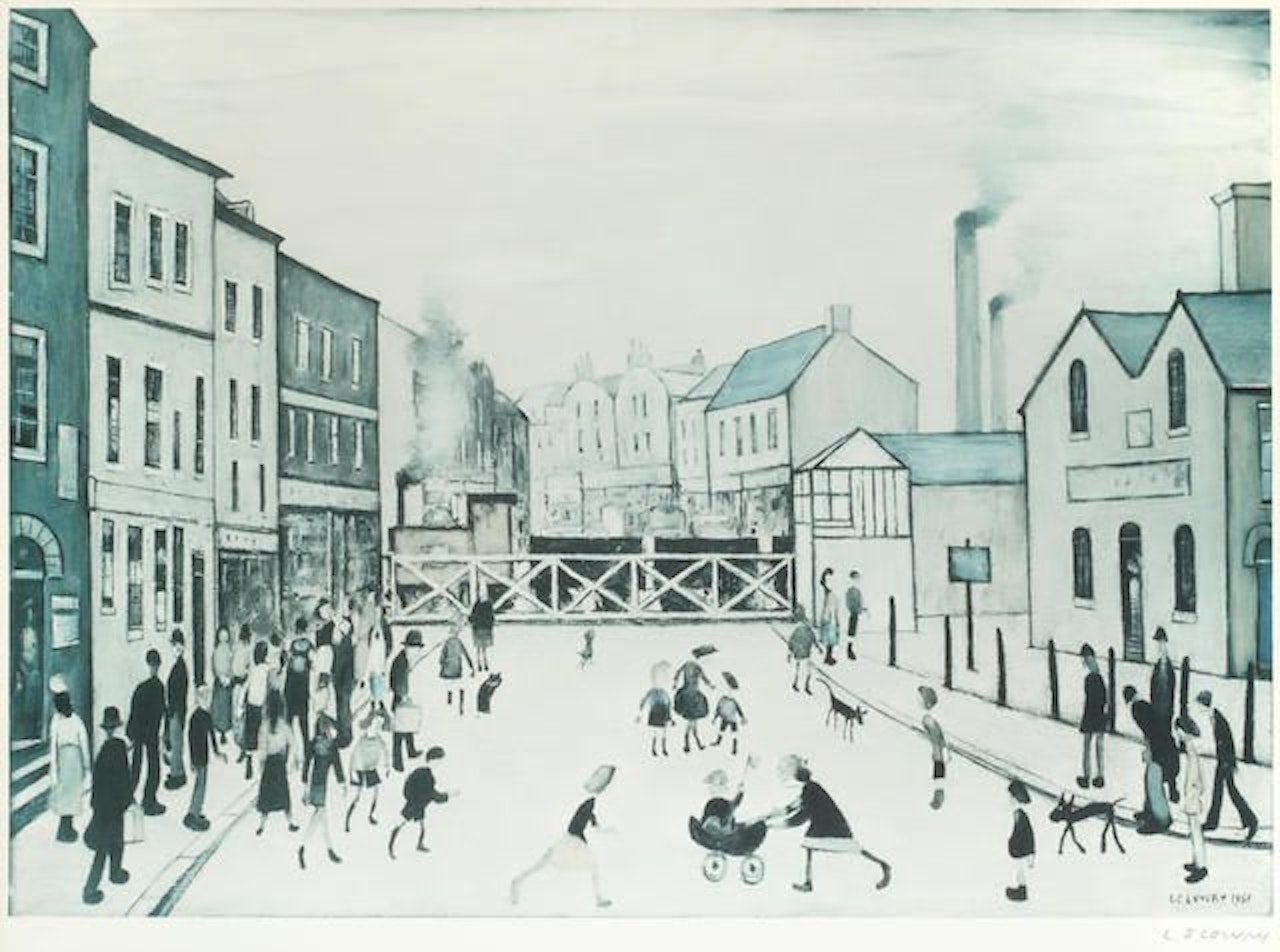 Level Crossing, Burton on Trent by Laurence Stephen Lowry