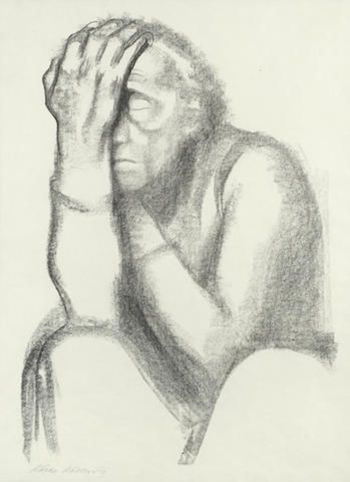 Nachdenkende Frau by Kathe Kollwitz
