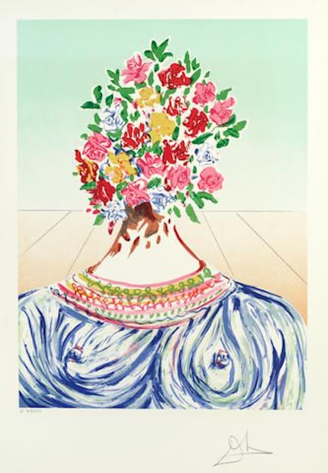 The Lance of Chivalry'; 'The Path to Wisdom (The banker)(Drawer)'; 'The Flowering of Inspiration (Gala en Fleurs)'; 'The Agony of Love (Unicorn)', from Retroperspective by Salvador Dali