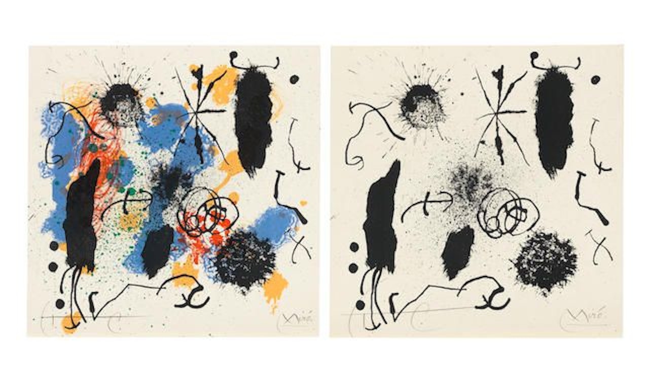 Two plates, from Je travaille comme un jardinier by Joan Miró