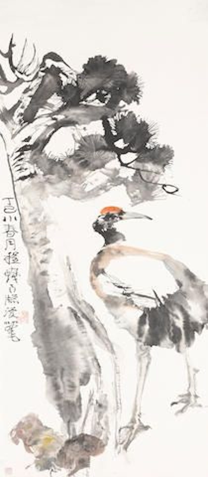 Crane and Pine by Cheng Shifa