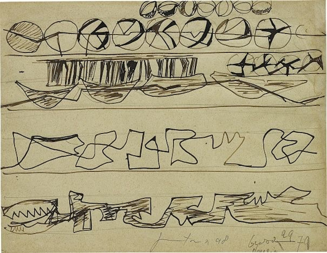 Studi per decorazione spaziale by Lucio Fontana