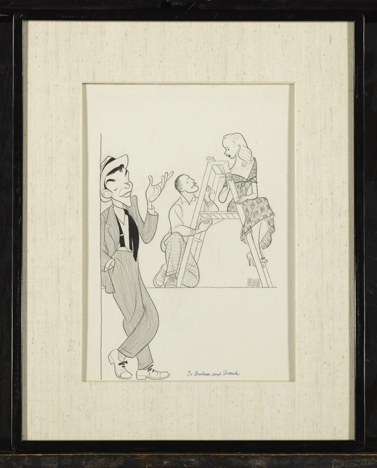 ILLUSTRATION OF FRANK SINATRA, PAUL NEWMAN, AND EVA MARIE SAINT by Al Hirschfeld