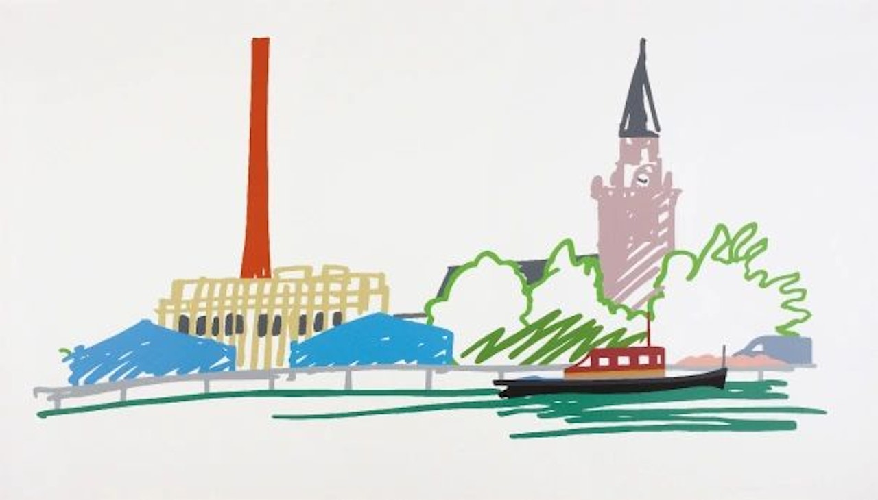 Thames Scene with Power Station by Tom Wesselmann