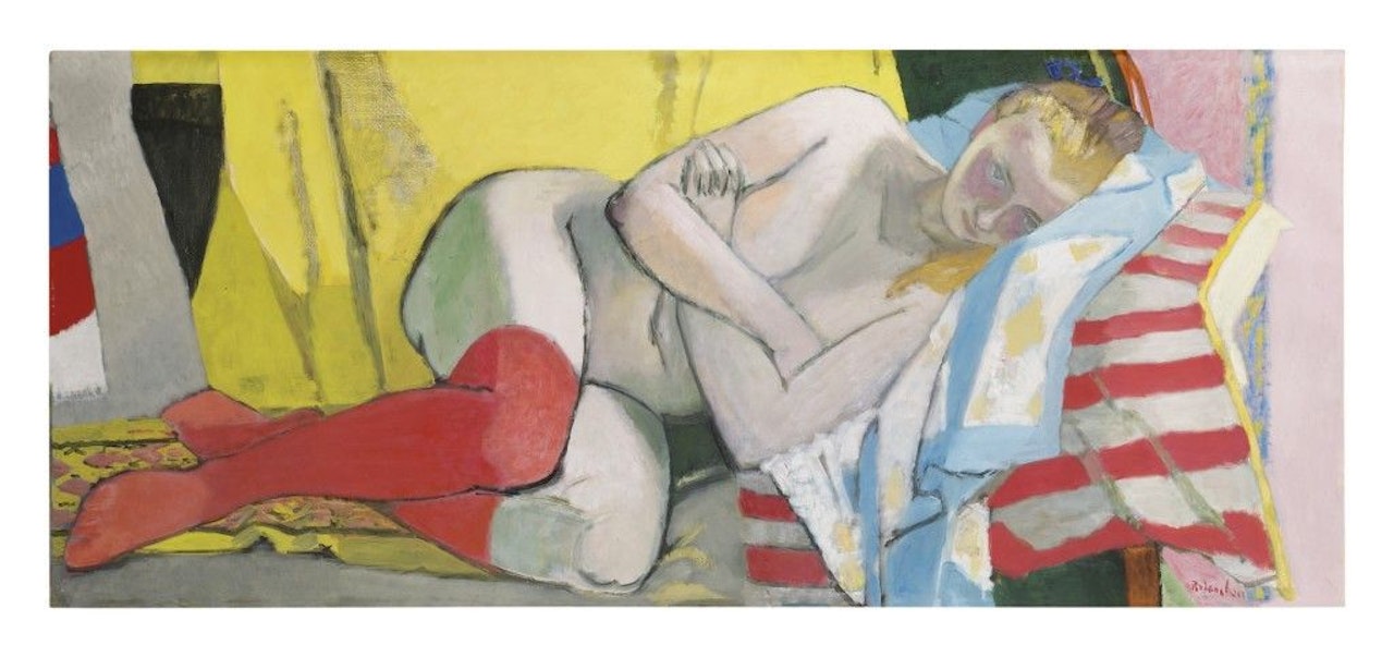 NU AUX BAS ROUGES by Maurice Brianchon