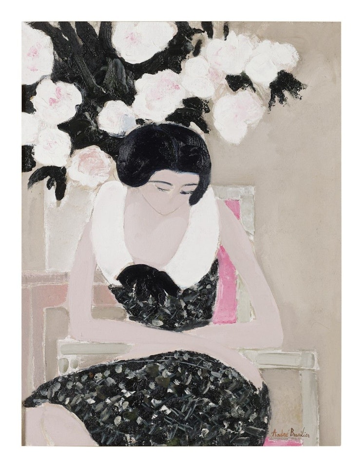 FLEURS ET FEMME by André Brasilier
