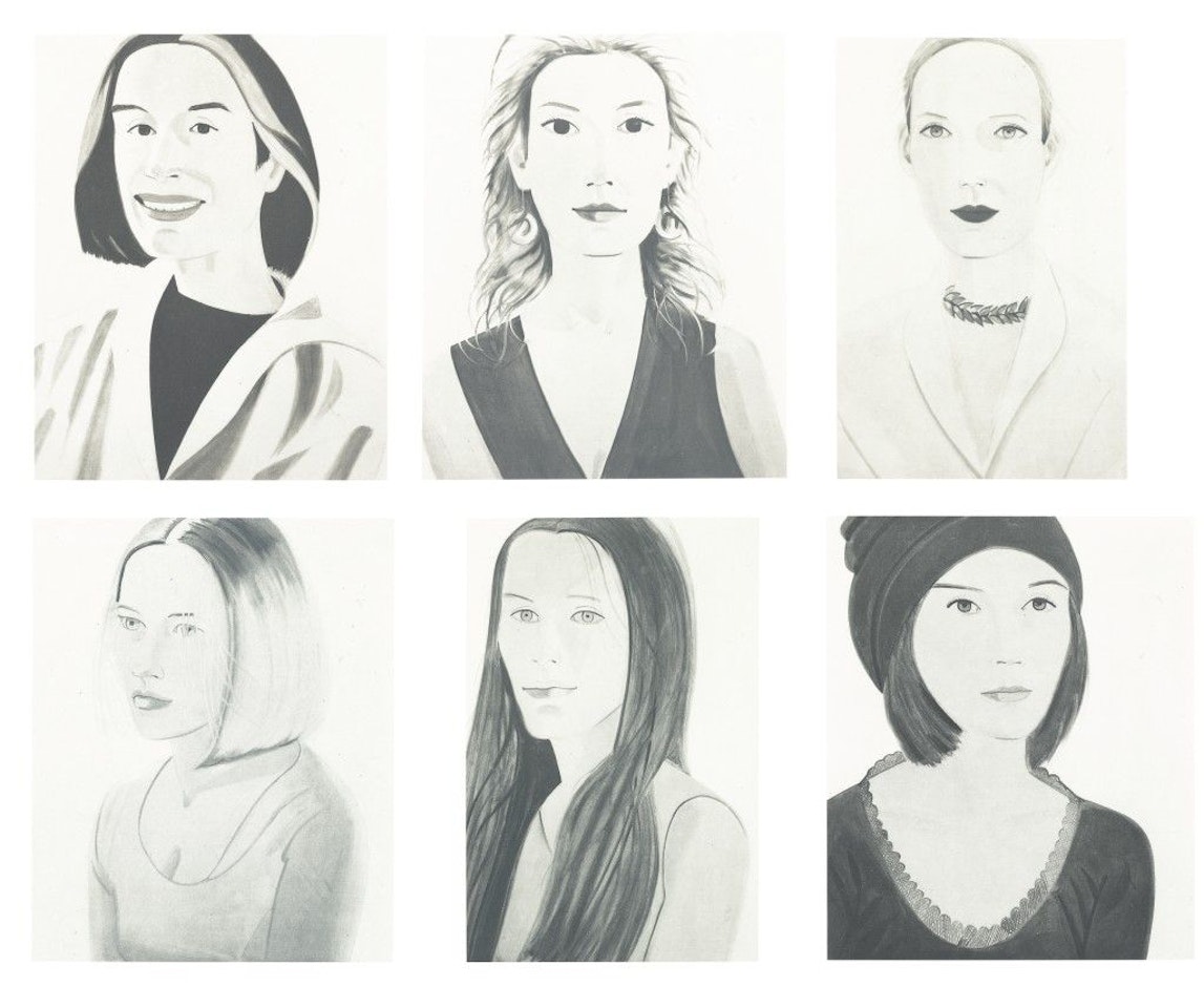 SIX FEMALE PORTRAITS by Alex Katz