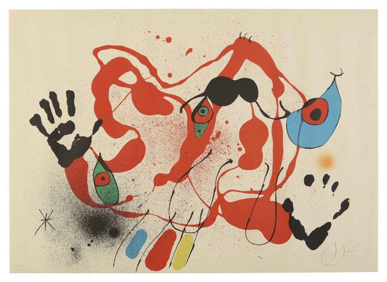 EL MARXANT DE GALLS (MOURLOT 886) by Joan Miró