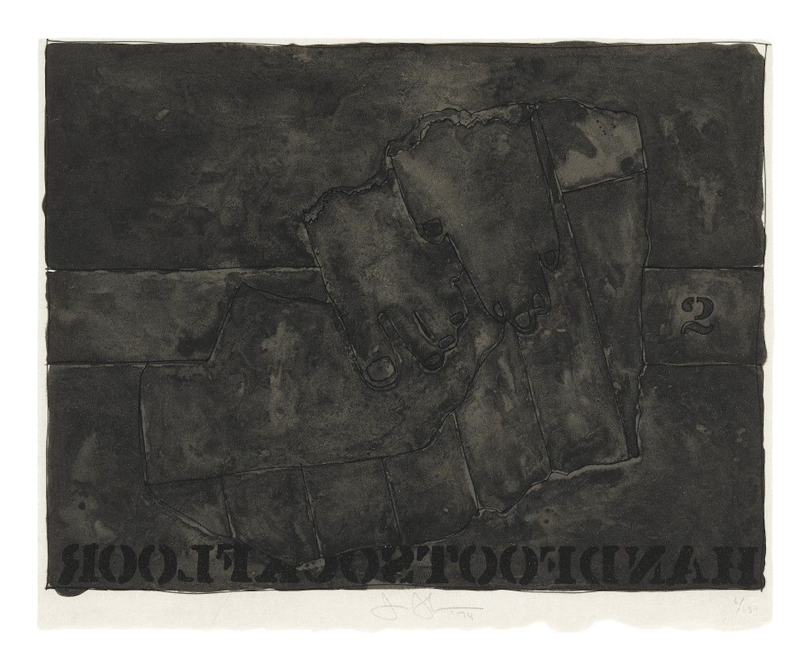 HANDFOOTSOCKFLOOR (BLACK STATE) (ULAE 135) by Jasper Johns
