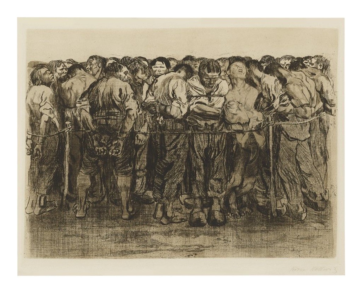 DIE GEFANGENEN (KNESEBECK 102) by Kathe Kollwitz