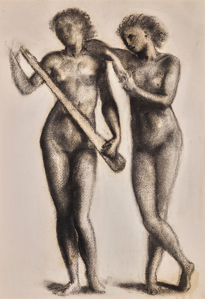TWO MUSICIANS  by Edward Coley Burne-Jones