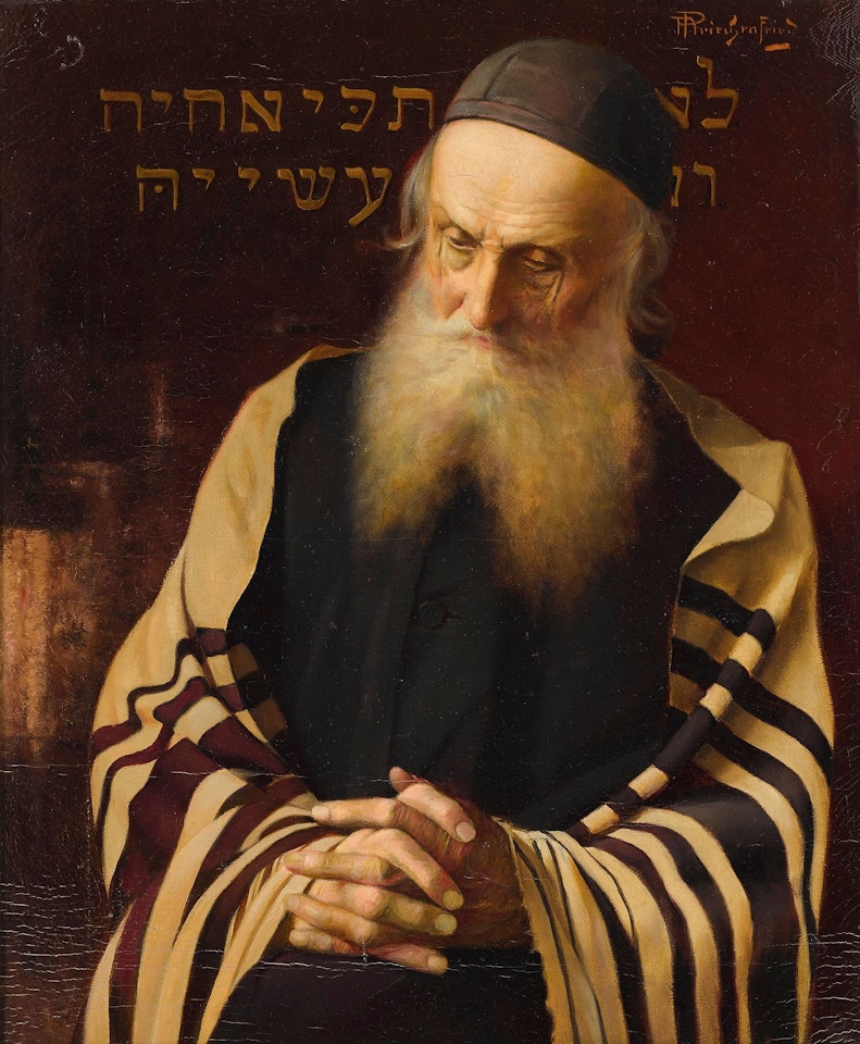 SEATED RABBI by Alois Heinrich Priechenfried