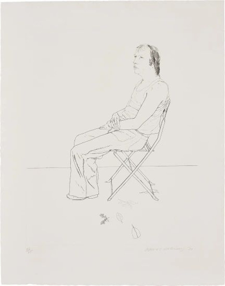 Mo with Five Leaves by David Hockney