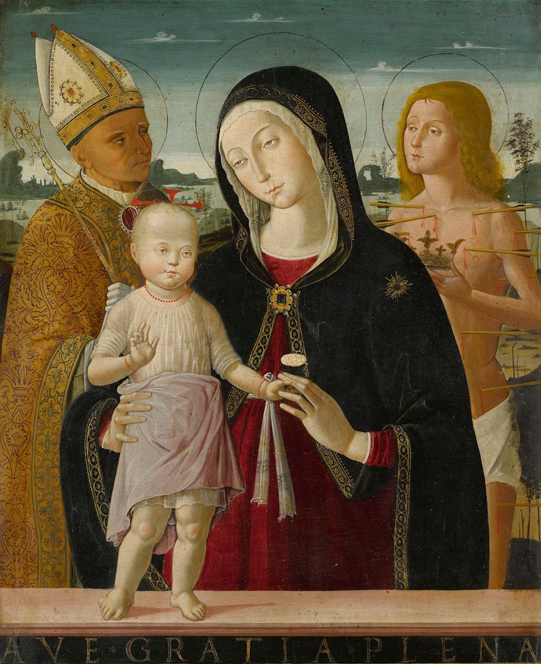 MADONNA AND CHILD WITH SAINT ANSELM AND SAINT SEBASTIAN by Bernardino Fungai