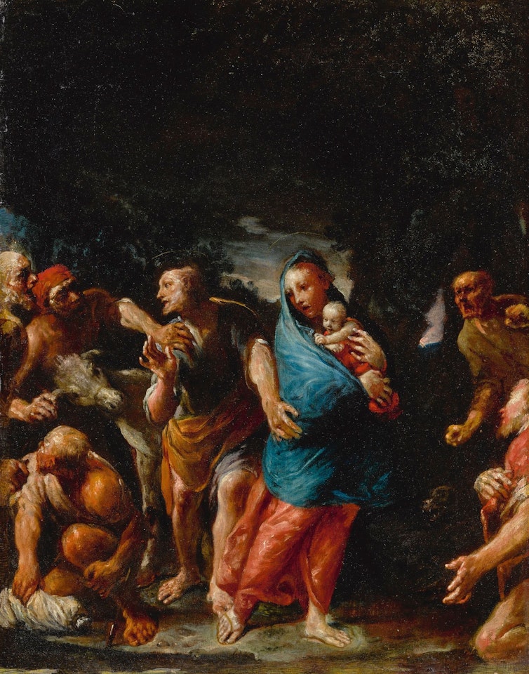 HOLY FAMILY ON THE FLIGHT INTO EGYPT, PURSUED BY BRIGANDS AT NIGHT by Giuseppe Maria Crespi
