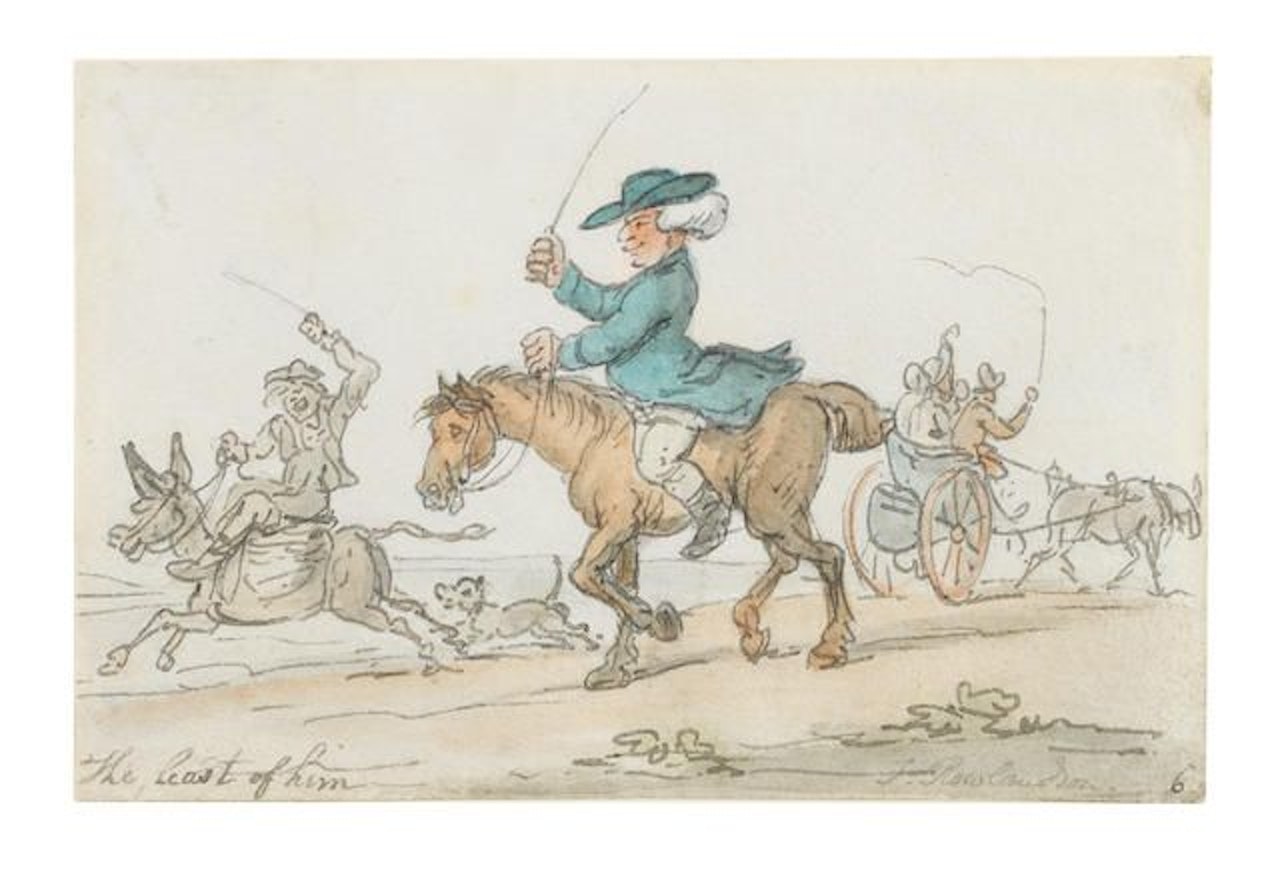 How to Make the Least of a Horse; Travellers at a tollgate two works by Thomas Rowlandson