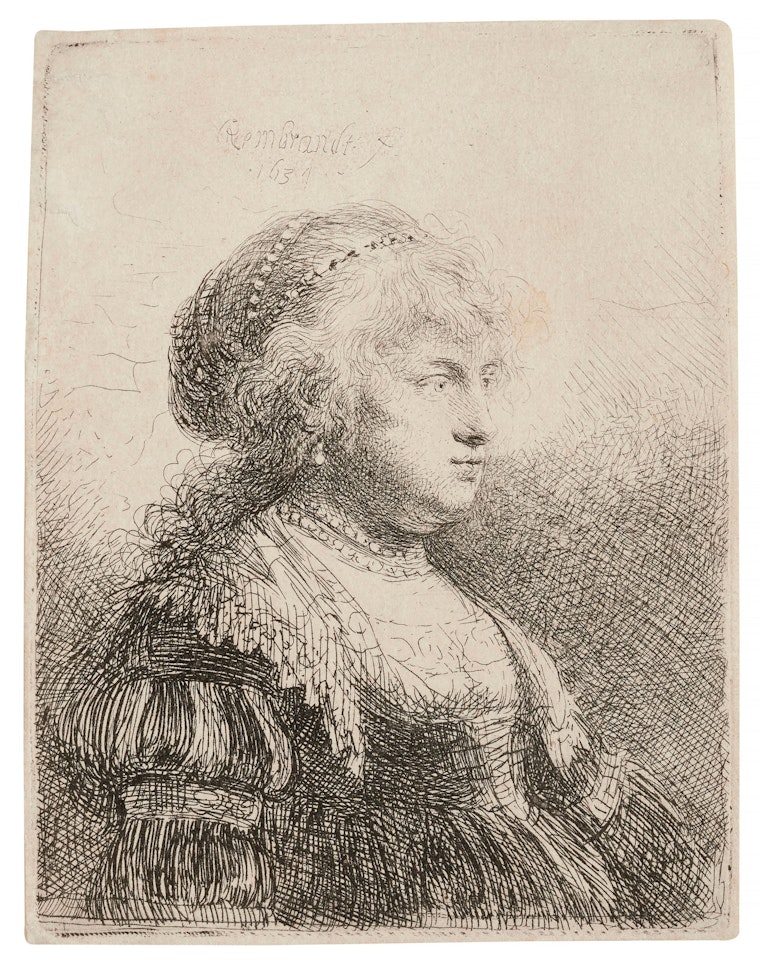 Saskia with Pearls in her Hair by Attributed to Rembrandt Harmensz van Rijn