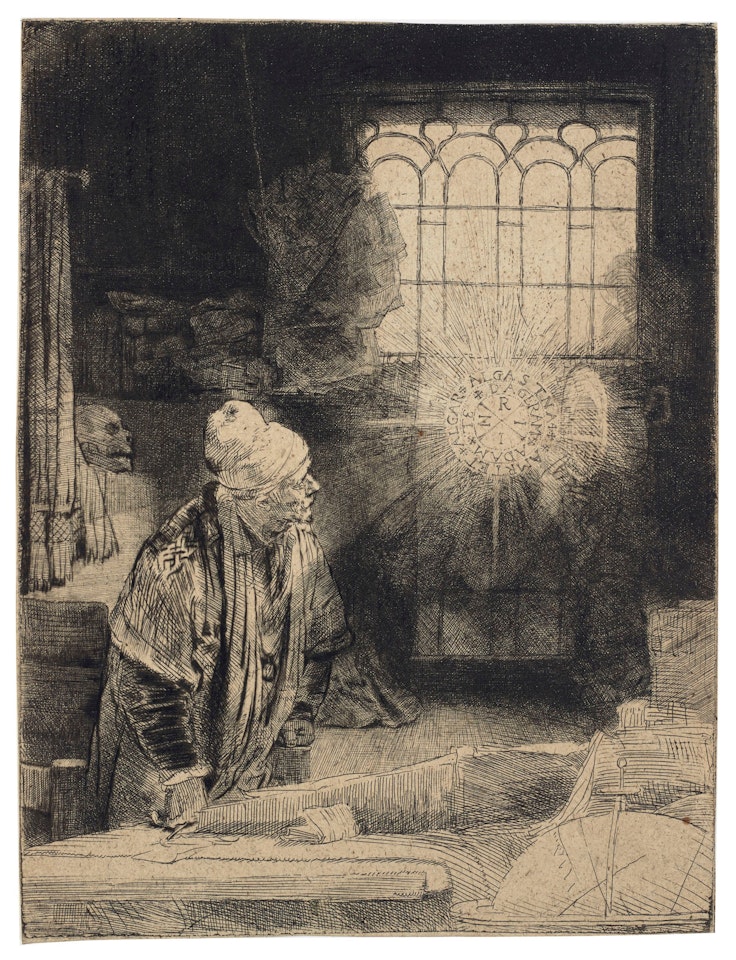 A Scholar in his Study ('Faust') by Attributed to Rembrandt Harmensz van Rijn
