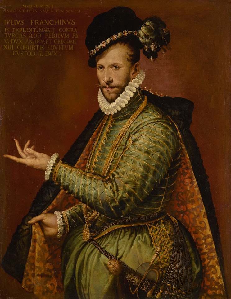 PORTRAIT OF GIULIO FRANCHINI, THREE-QUARTER LENGTH, AGED 38 by Bartolomeo Passarotti
