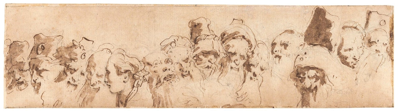 A FRIEZE OF HEAD STUDIES by Giovanni Battista Tiepolo