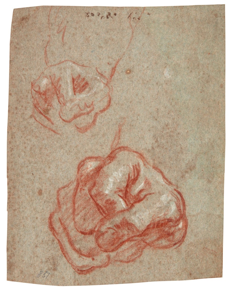 TWO STUDIES OF A CLENCHED RIGHT HAND by Giovanni Battista Tiepolo