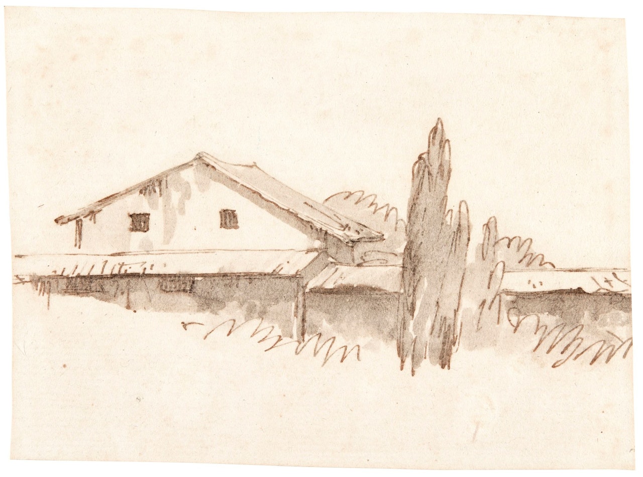 A VILLA SURROUNDED BY TREES by Giovanni Battista Tiepolo