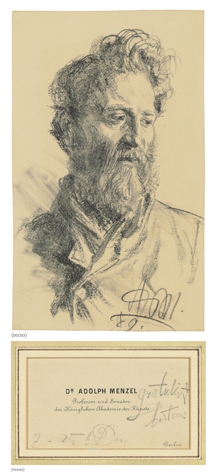 Head and shoulders of a bearded man by Adolph Menzel