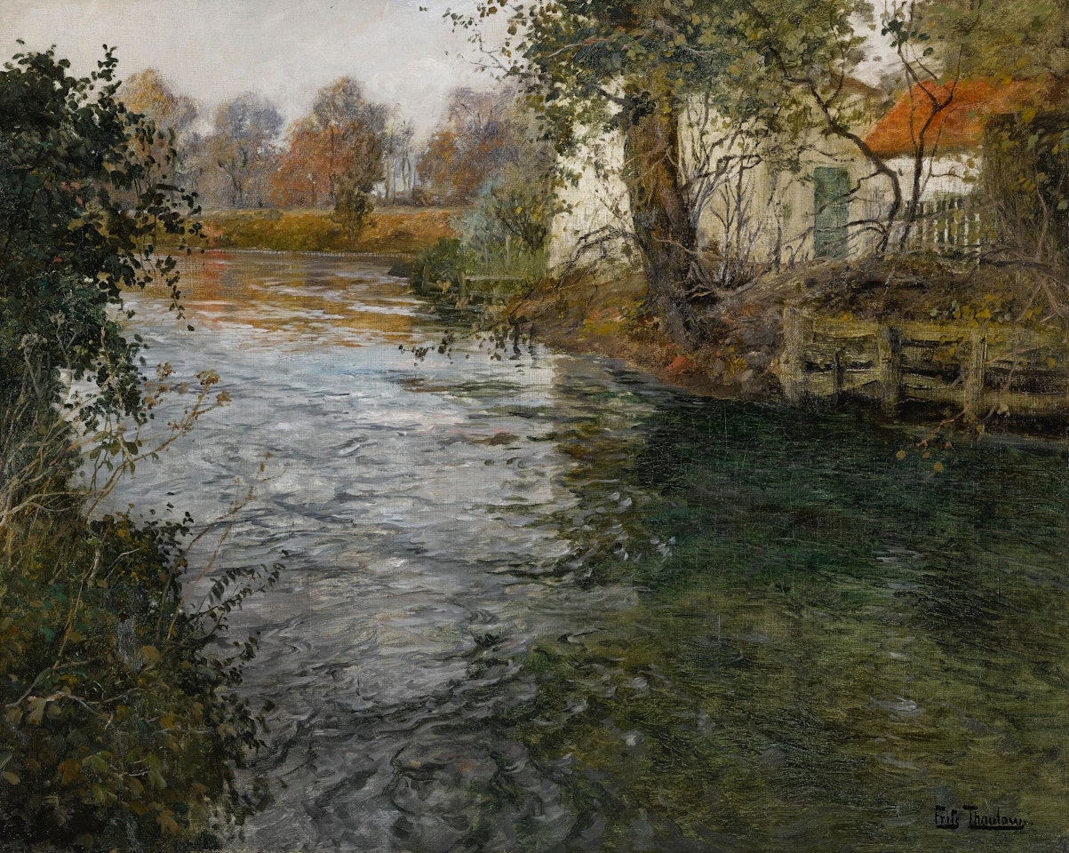 THE RIVER CANCHE NEAR MONTREUIL-SUR-MER by Fritz Thaulow