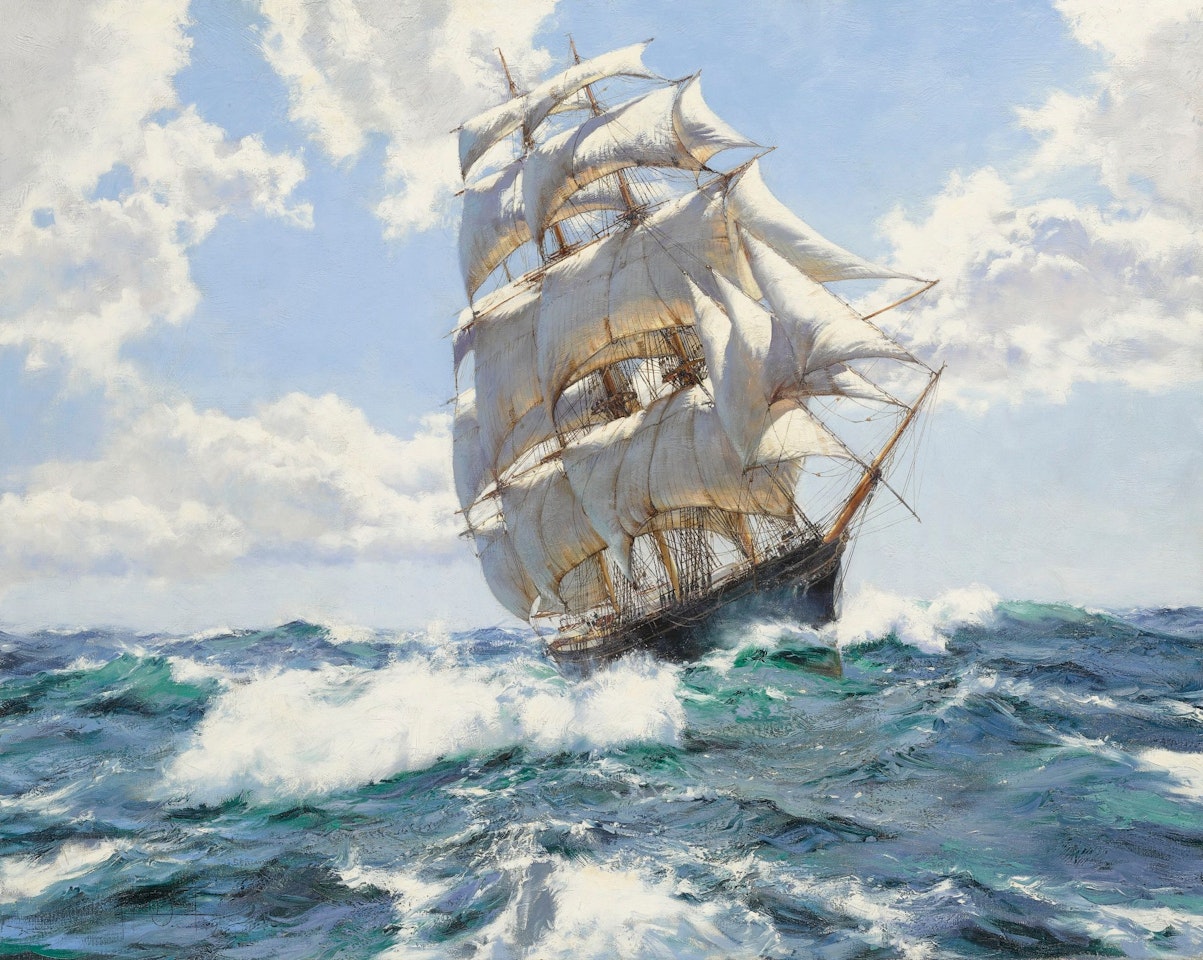 FRESH WINDS, HIGH SEAS by Montague Dawson