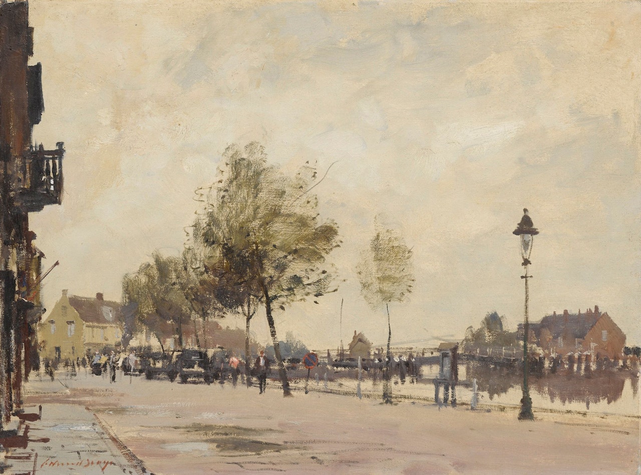 A BUSY STREET IN PURMEREND, NORTH HOLLAND by Edward Seago