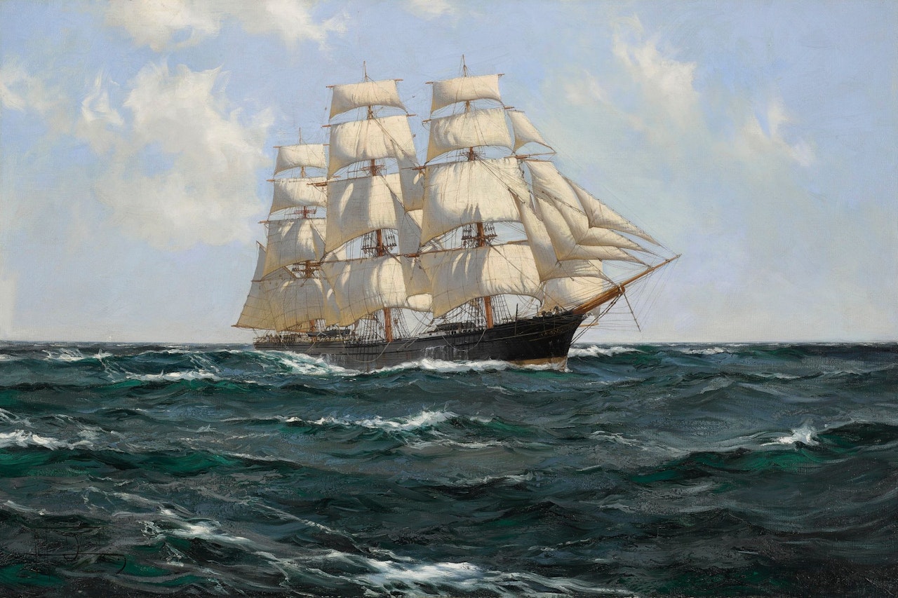 THE CLIPPER LIGHTNING by Montague Dawson