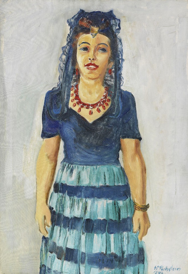 Bildnis Freda Wermel in spanischer Tracht by Max Pechstein