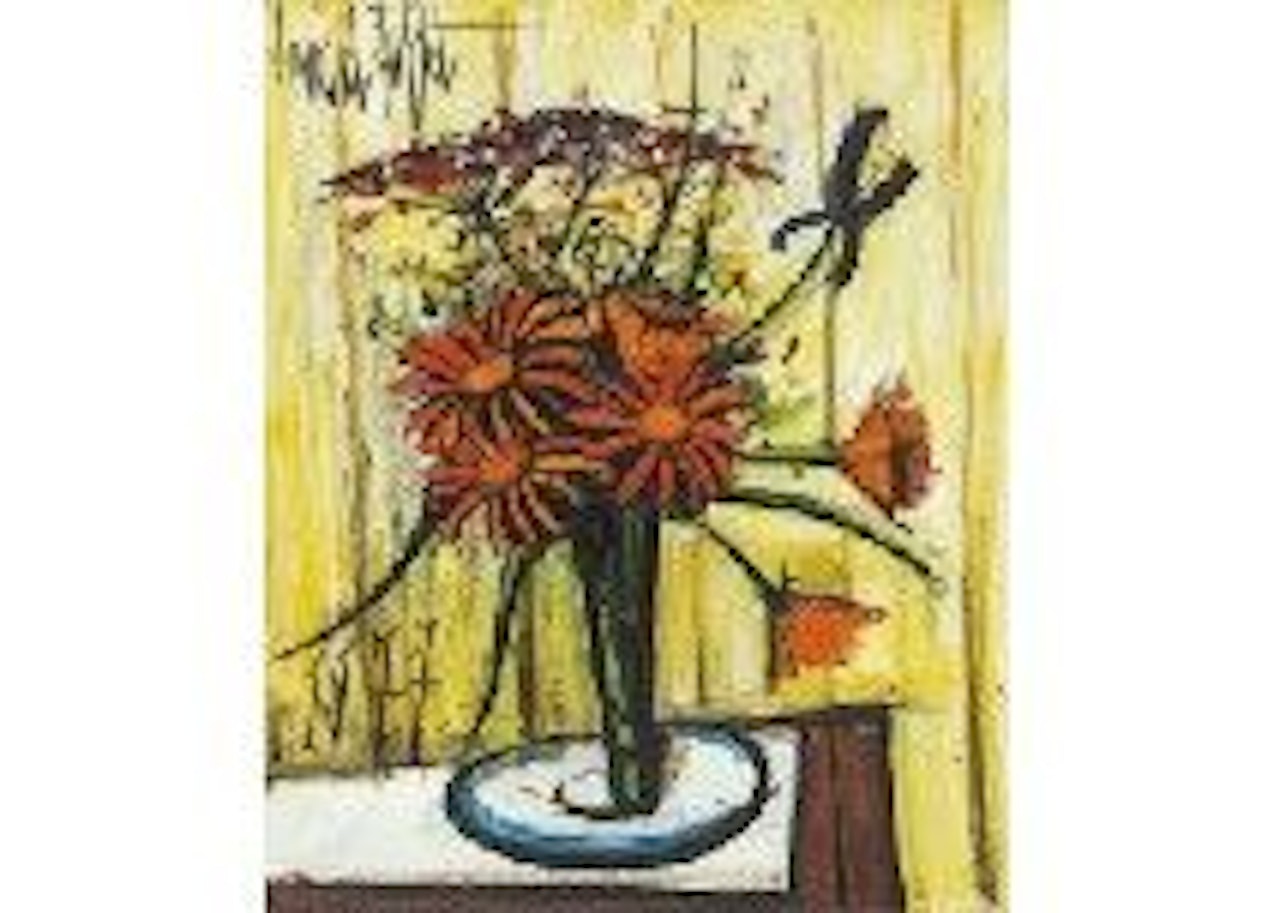 Bouquet de zinnias by Bernard Buffet