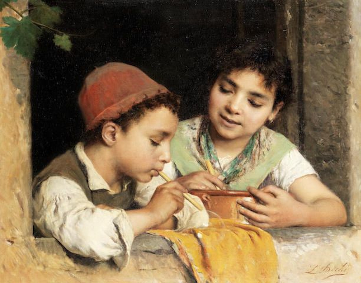 Blowing bubbles by Luigi Bechi