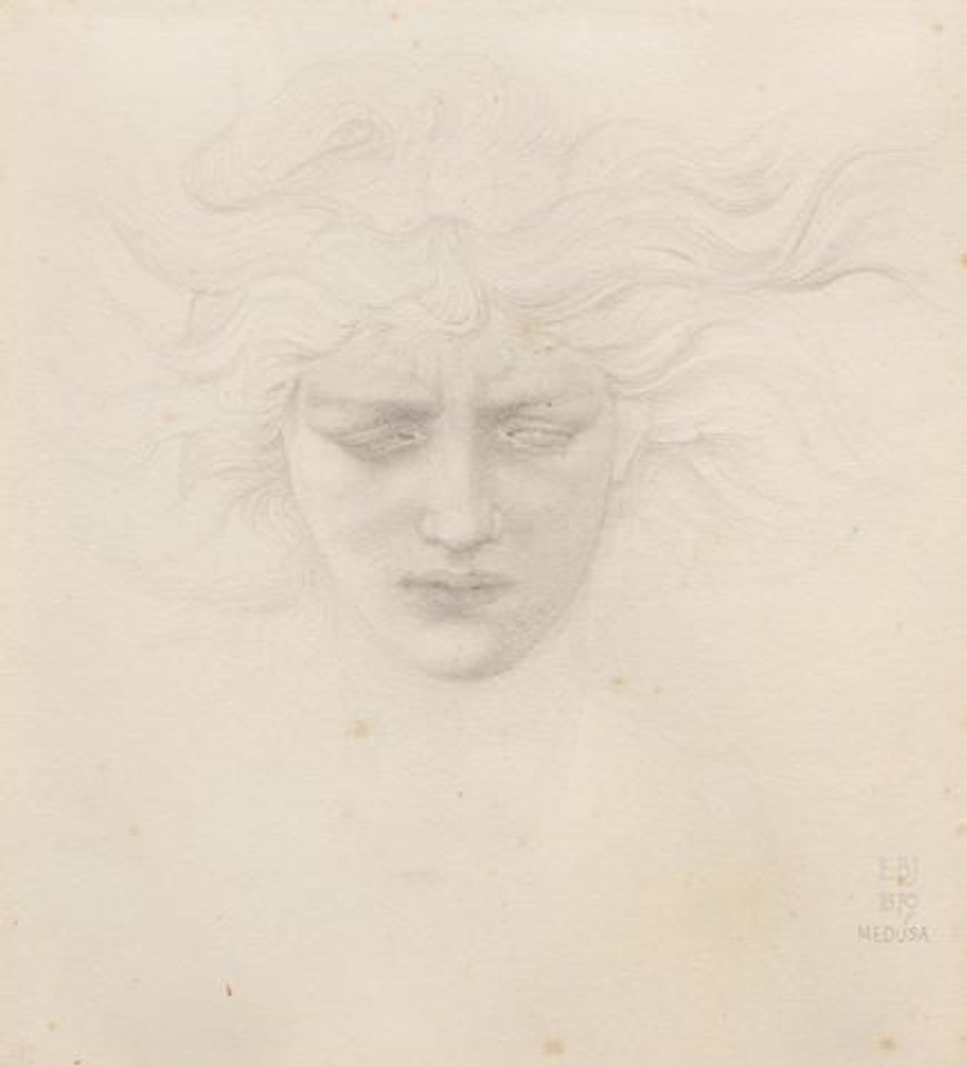 Study of the head of Medusa for The Baleful Head by Edward Coley Burne-Jones