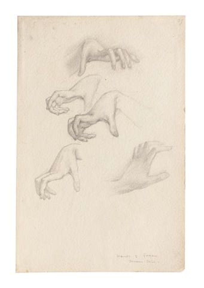 Study of the hands of the Graiae from Perseus and the Graiae by Edward Coley Burne-Jones