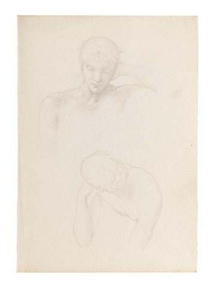 Study of two girls, head and shoulders by Edward Coley Burne-Jones