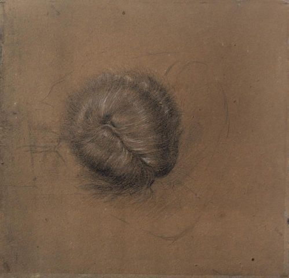 Study of the top of the head and shoulders of a figure from The Briar Wood by Edward Coley Burne-Jones