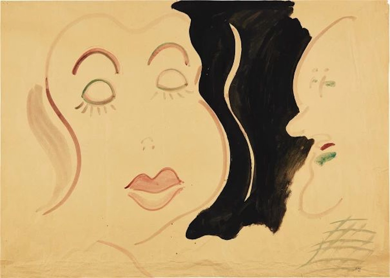 Ohne Titel (Fräulein mit Kartoffelkopf) (Reihe Duo) (Untitled (Young Lady with Potato Head) (Duo series)) by Sigmar Polke