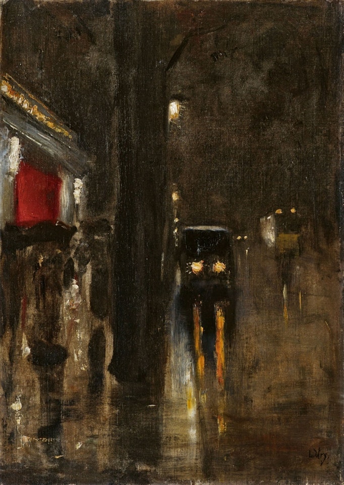 Nächtliche Straßenszene, Berlin (In den Zelten) by Lesser Ury